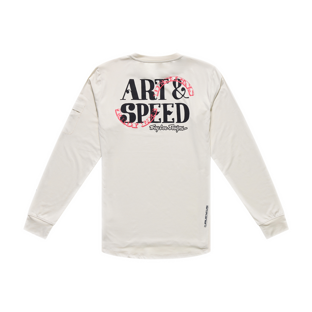 RUCKUS RIDE LONG SLEEVE TEE ART & SPEED PUMICE