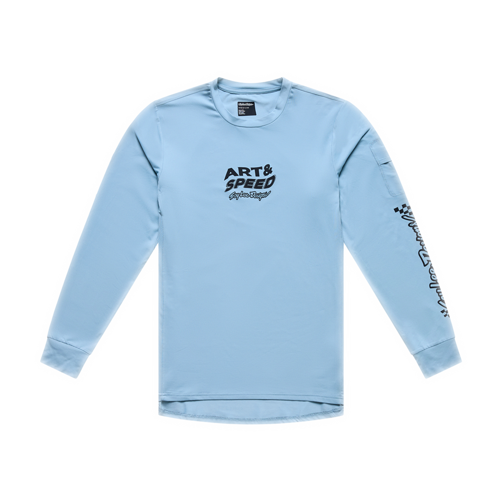 RUCKUS RIDE LONG SLEEVE TEE WAVES DAWN BLUE