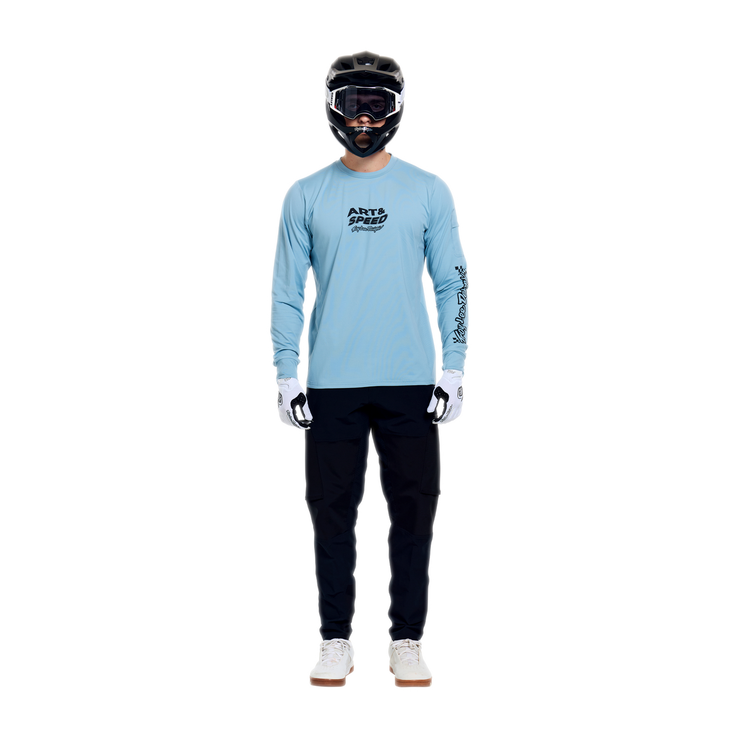 RUCKUS RIDE LONG SLEEVE TEE WAVES DAWN BLUE