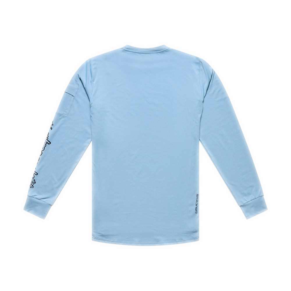 RUCKUS RIDE LONG SLEEVE TEE WAVES DAWN BLUE