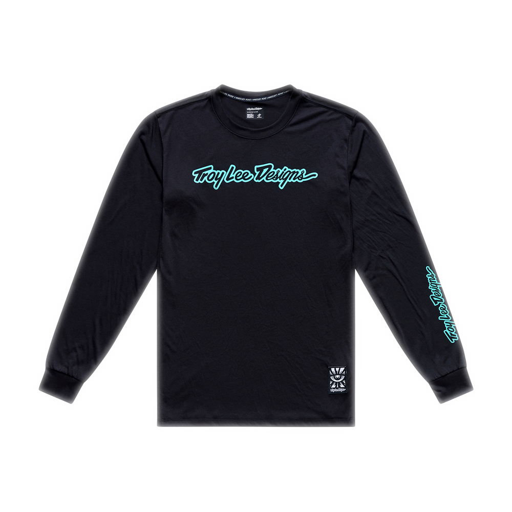 SKYLINE RIDE LONG SLEEVE TEE SIGNATURE BLACK / REAL TEAL