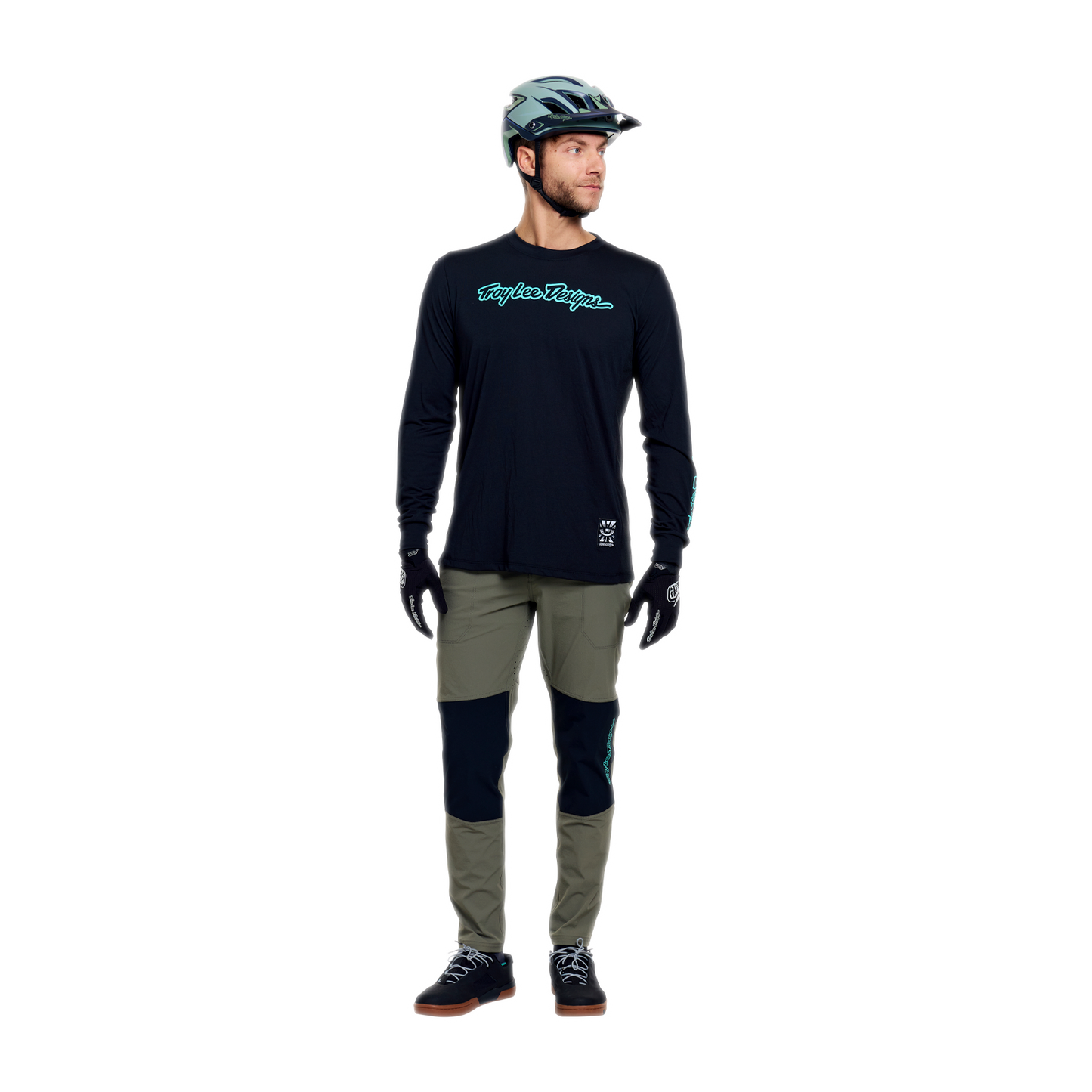 SKYLINE RIDE LONG SLEEVE TEE SIGNATURE BLACK / REAL TEAL