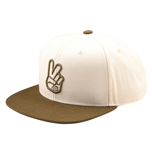 FLAT BILL SNAPBACK PEACE VINTAGE WHITE / OLIVE