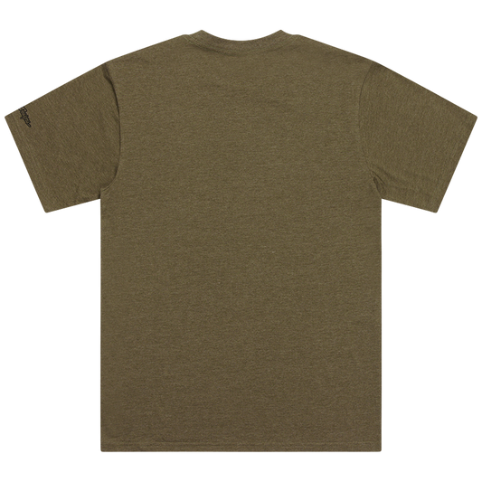 SHORT SLEEVE TEE BADGE OLIVE HEATHER