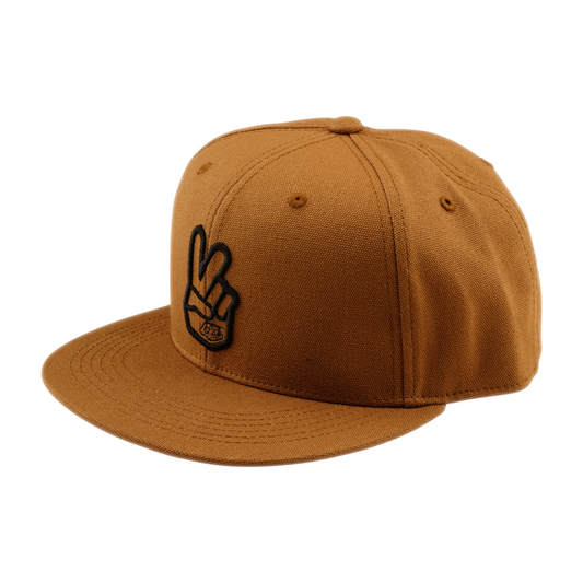 PEACE FLAT BILL SNAPBACK SIENNA