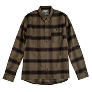 GRIND FLANNEL YD PLAID DARK PINE