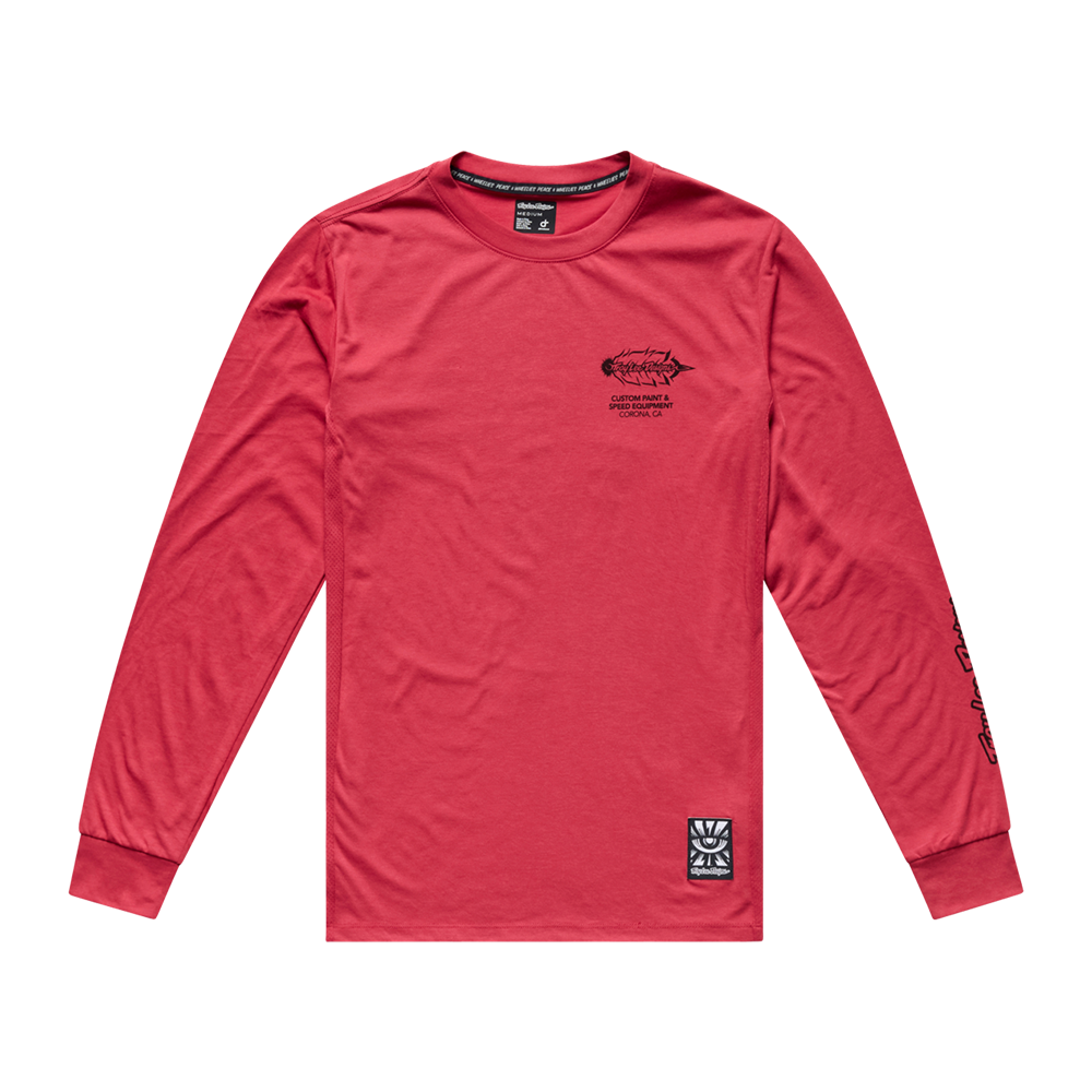 SKYLINE RIDE LONG SLEEVE TEE FEATHERED EMBER RED