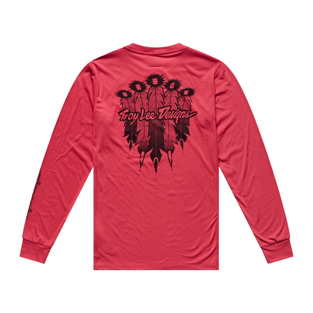 SKYLINE RIDE LONG SLEEVE TEE FEATHERED EMBER RED