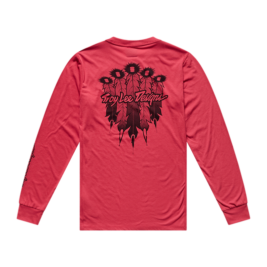 SKYLINE RIDE LONG SLEEVE TEE FEATHERED EMBER RED