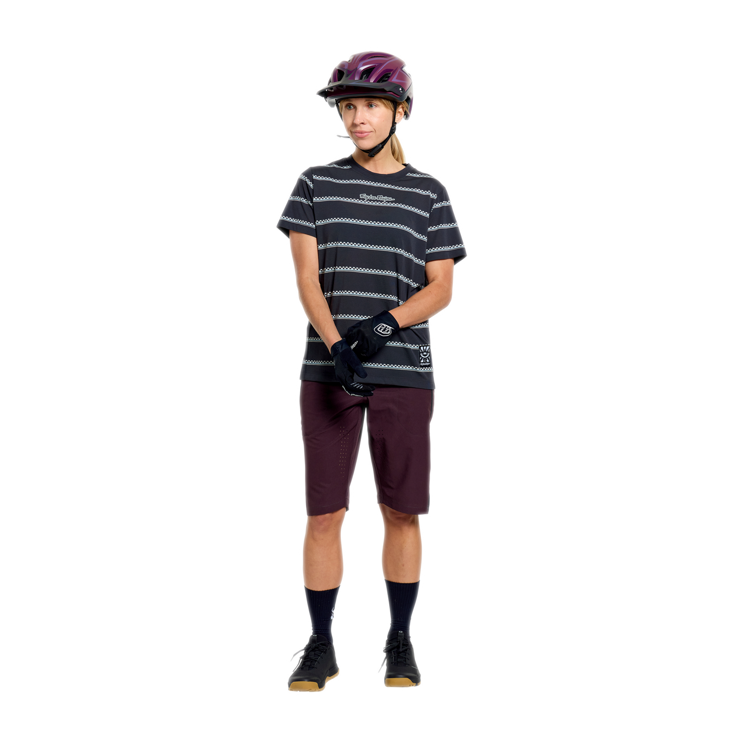 WOMENS LILIUM RIDE SHORT SLEEVE TEE CHECKED OUT CARBON