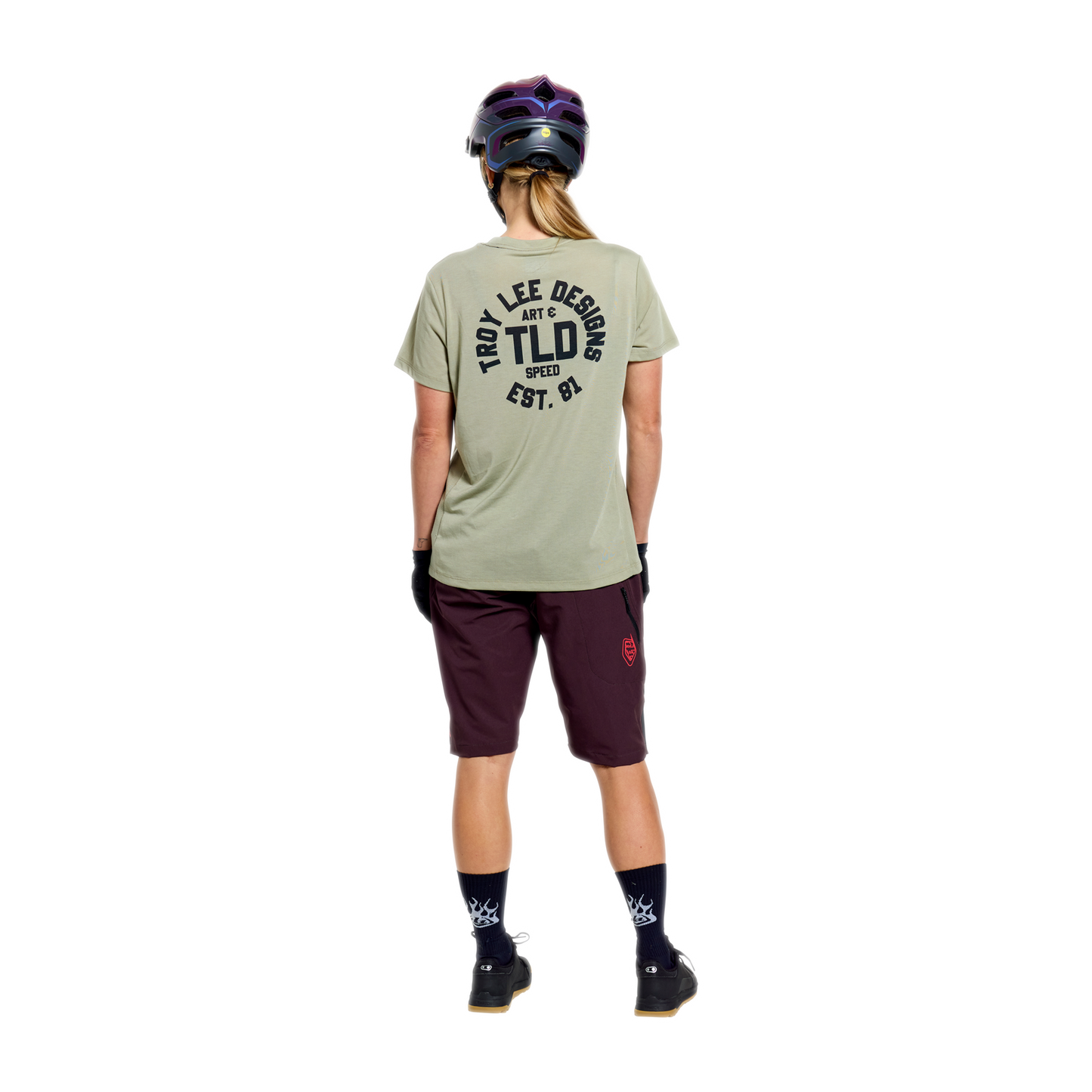 WOMENS LILIUM RIDE SHORT SLEEVE TEE STAMPS SAGE