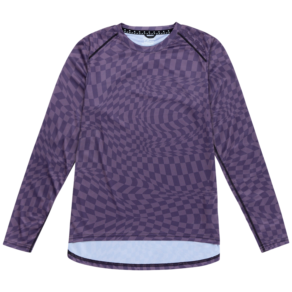 WOMENS LILIUM LS JERSEY TWISTED CHECKERS DEEP PURPLE