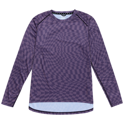 WOMENS LILIUM LS JERSEY TWISTED CHECKERS DEEP PURPLE