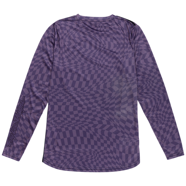 WOMENS LILIUM LS JERSEY TWISTED CHECKERS DEEP PURPLE