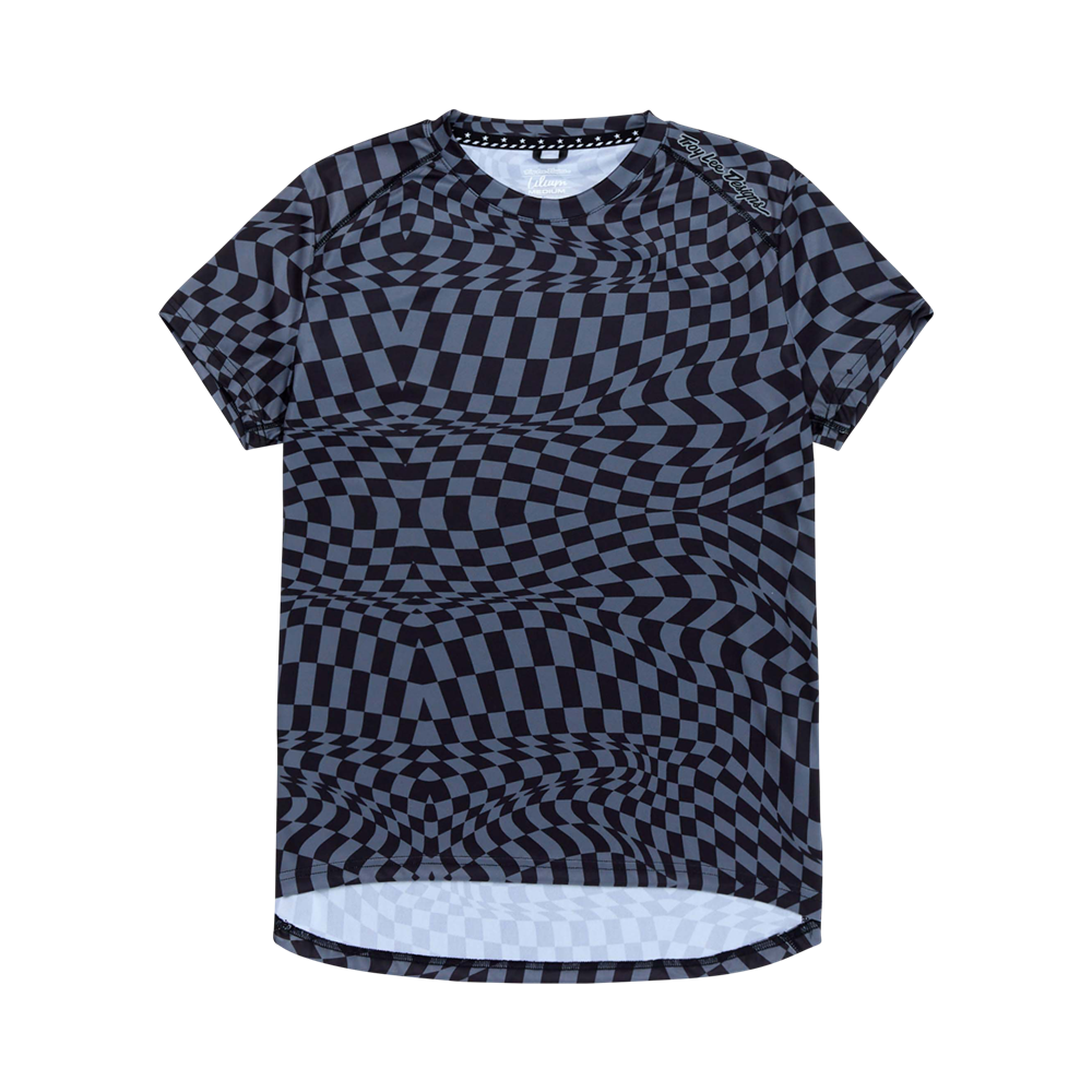 WOMENS LILIUM SS JERSEY TWISTED CHECKERS BLACK