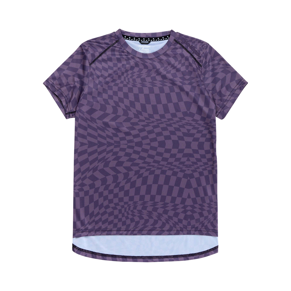 WOMENS LILIUM SS JERSEY TWISTED CHECKERS DEEP PURPLE