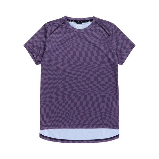 WOMENS LILIUM SS JERSEY TWISTED CHECKERS DEEP PURPLE