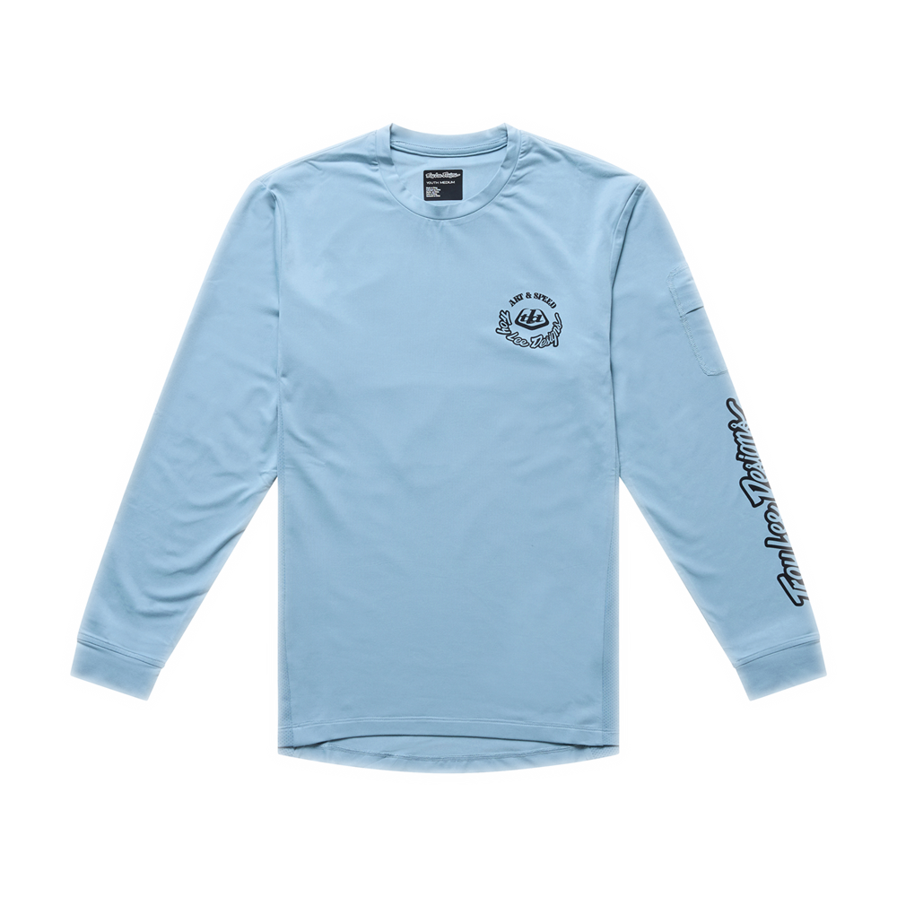 YOUTH RUCKUS RIDE LONG SLEEVE TEE CARBS DAWN BLUE