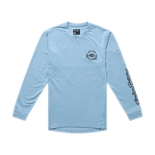 YOUTH RUCKUS RIDE LONG SLEEVE TEE CARBS DAWN BLUE