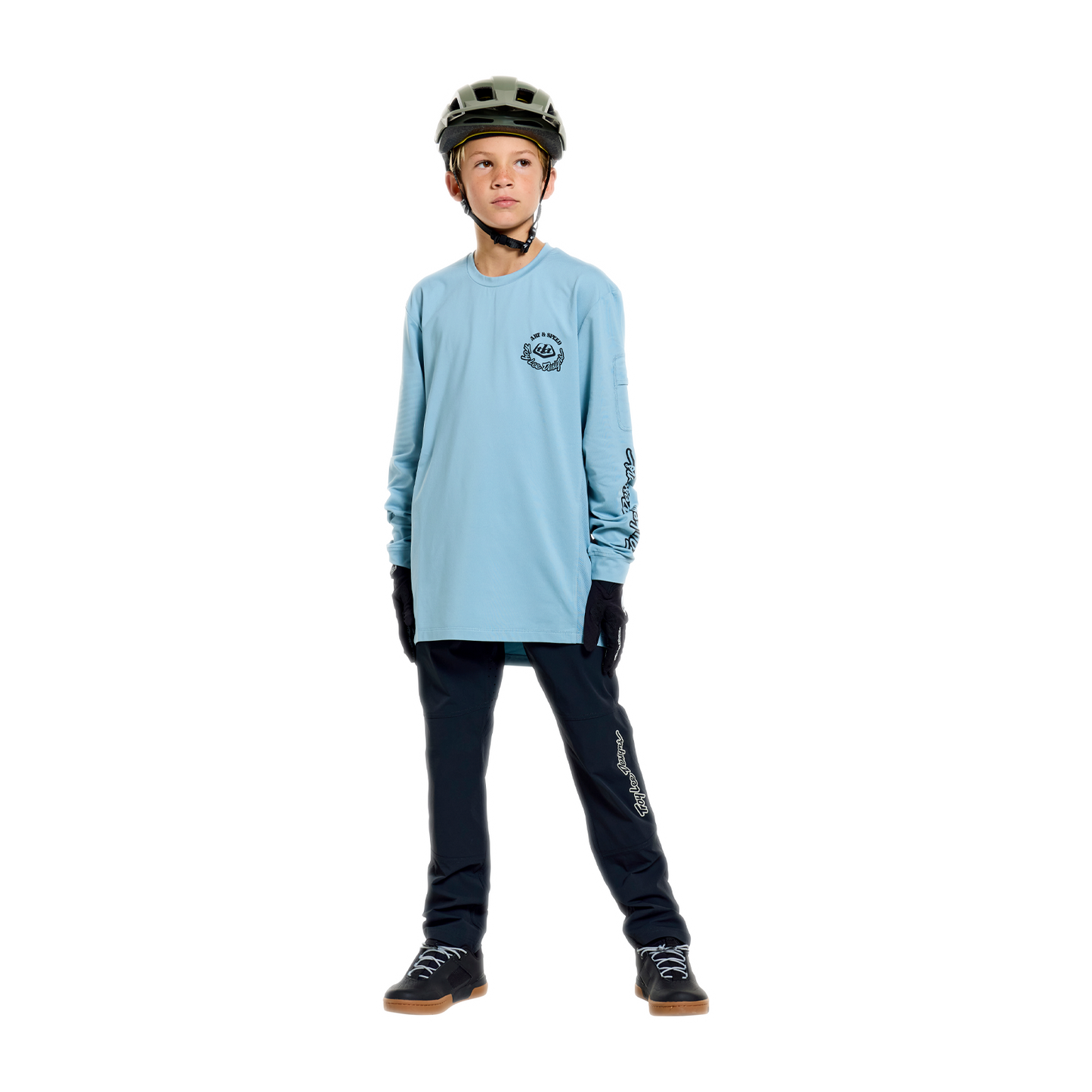 YOUTH RUCKUS RIDE LONG SLEEVE TEE CARBS DAWN BLUE