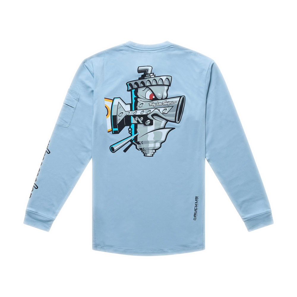 YOUTH RUCKUS RIDE LONG SLEEVE TEE CARBS DAWN BLUE