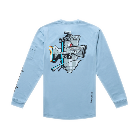 YOUTH RUCKUS RIDE LONG SLEEVE TEE CARBS DAWN BLUE