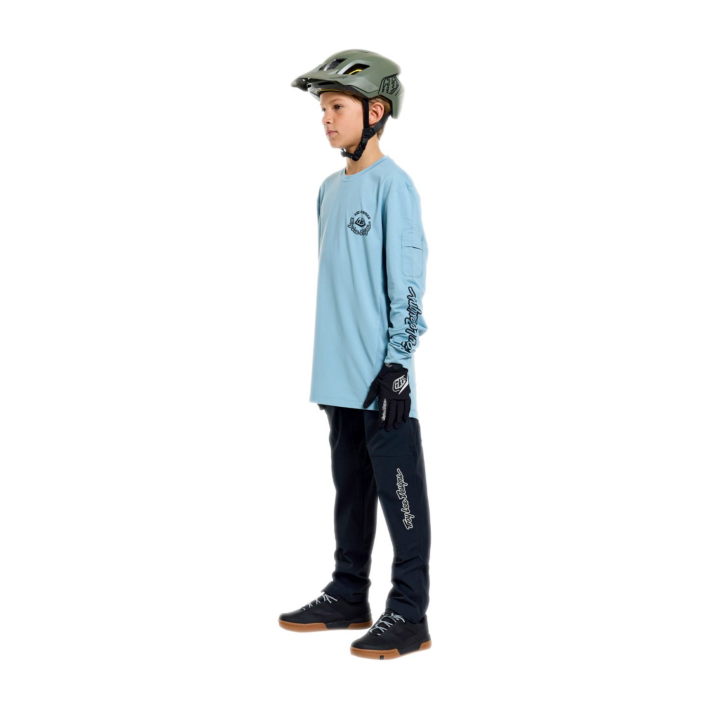 YOUTH RUCKUS RIDE LONG SLEEVE TEE CARBS DAWN BLUE