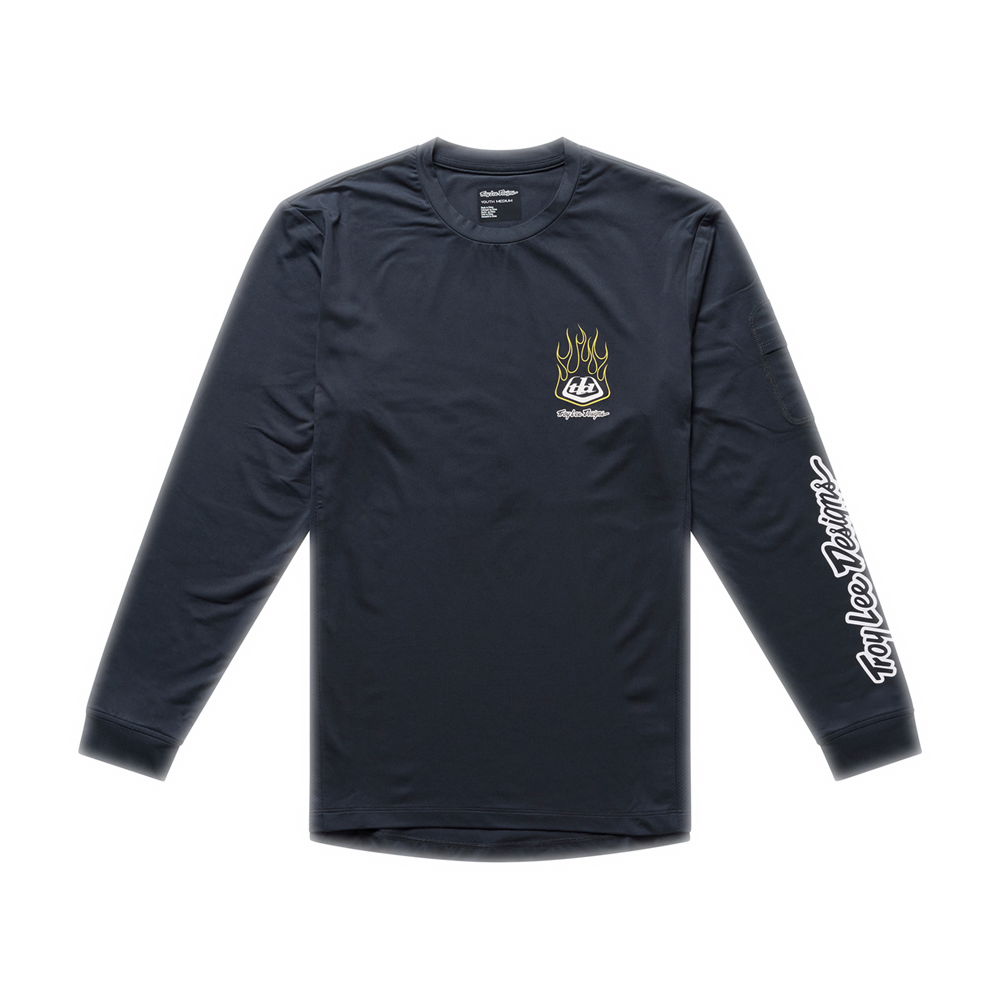 YOUTH RUCKUS RIDE LONG SLEEVE TEE PRESSED CARBON