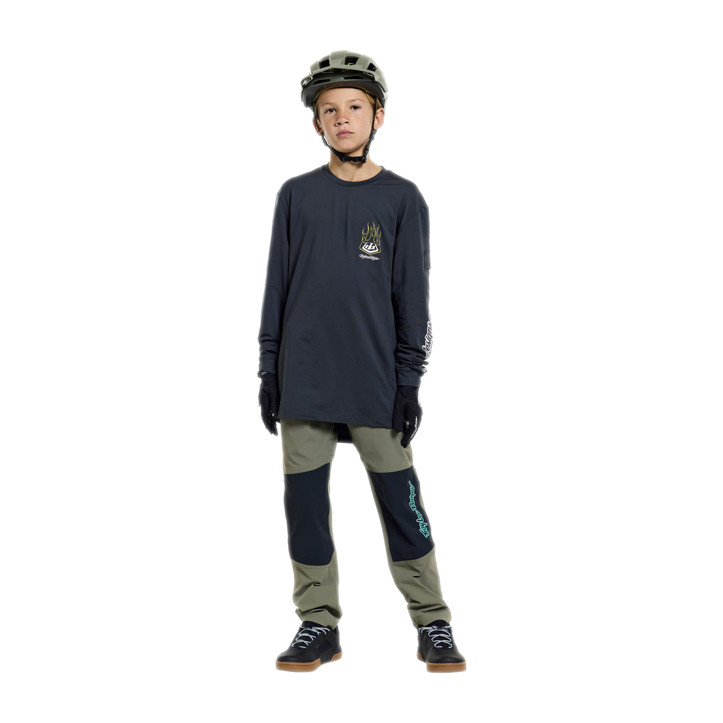 YOUTH RUCKUS RIDE LONG SLEEVE TEE PRESSED CARBON