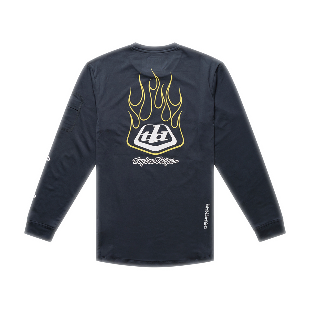 YOUTH RUCKUS RIDE LONG SLEEVE TEE PRESSED CARBON