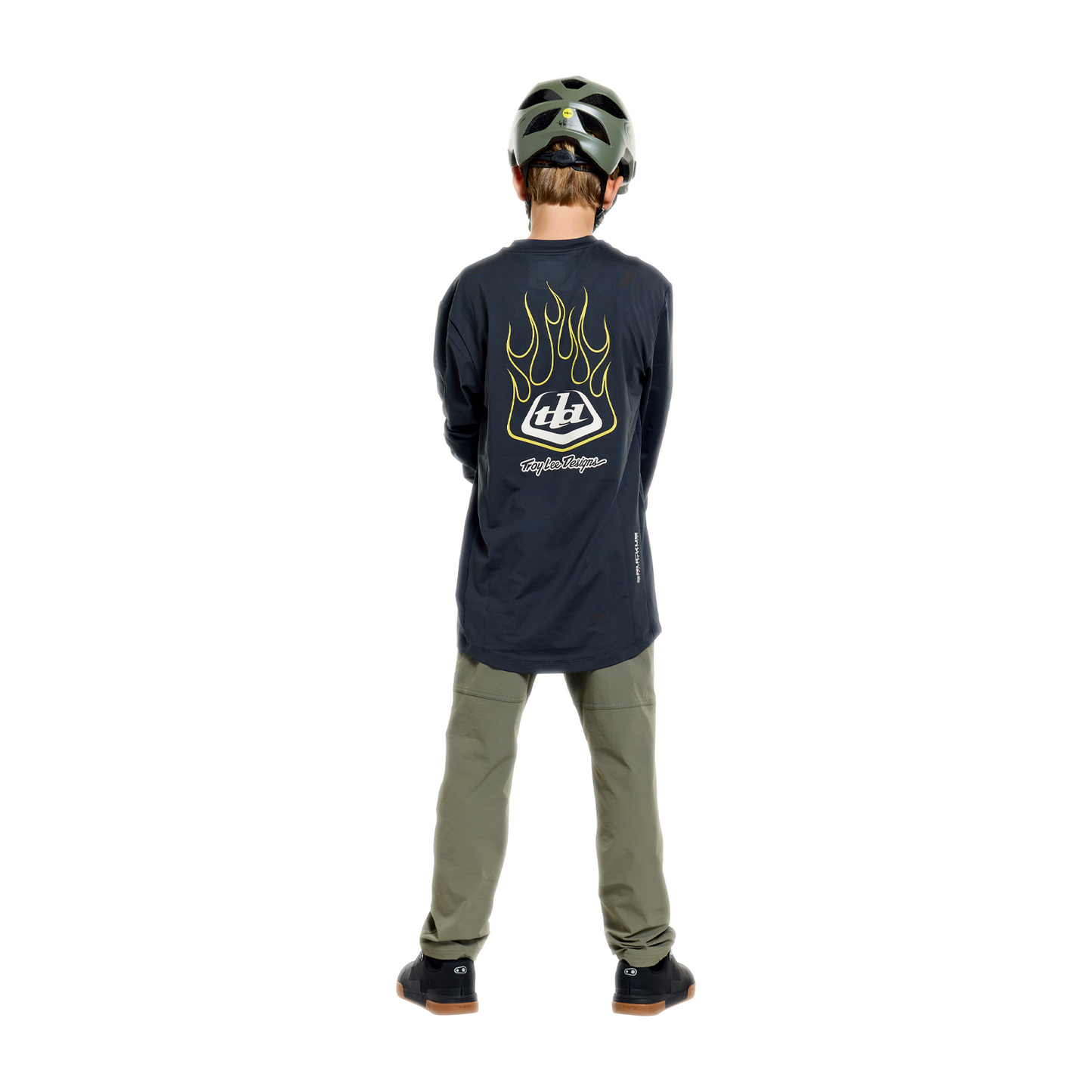YOUTH RUCKUS RIDE LONG SLEEVE TEE PRESSED CARBON