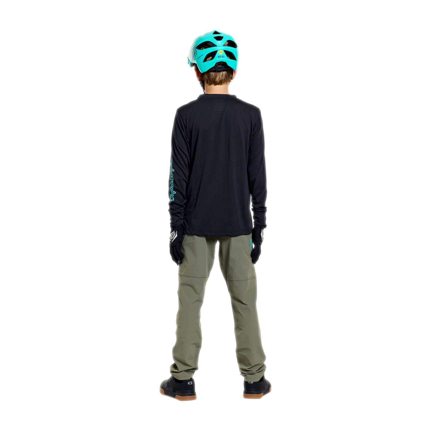 YOUTH SKYLINE RIDE LONG SLEEVE TEE SIGNATURE BLACK / REAL TEAL